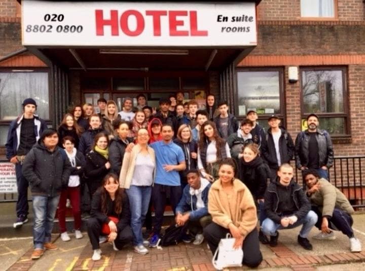 A group from the Lycée Colvisart Tolbiac with their leader Mme Khenifi